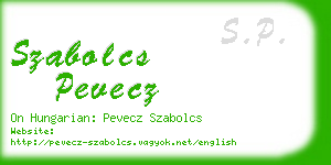 szabolcs pevecz business card